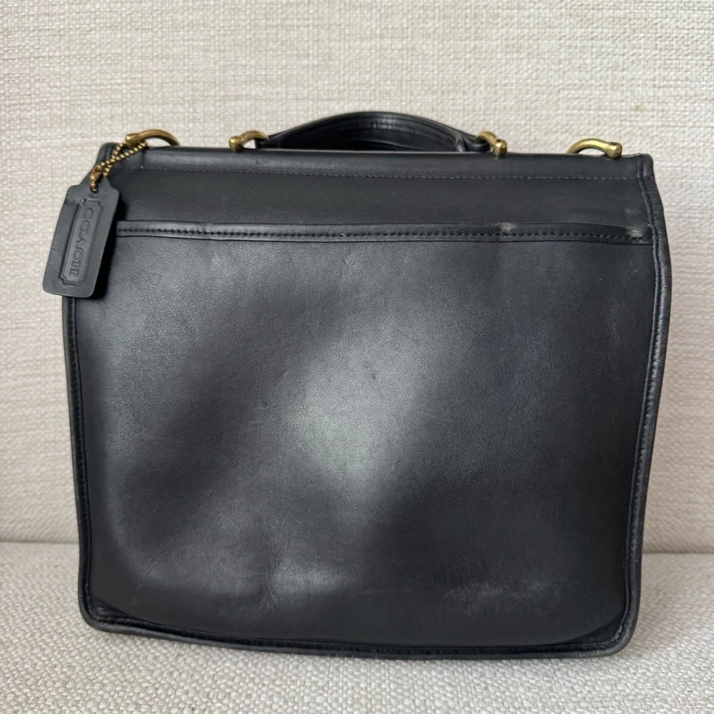 Vintage Coach Willis Bag Black Leather Crossbody Top Handle 9927 - Picture 8 of 9